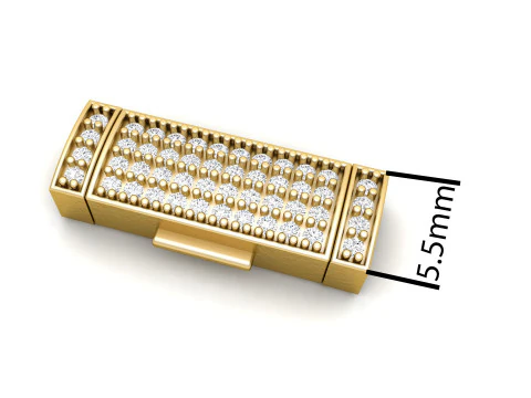 5.5 mm ダイヤモンドとプレーン ロックの組み合わせ 3Dプリントモデル