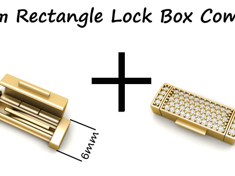 6 mm Rectangular Flip Lock Box Combination 3Dプリントモデル