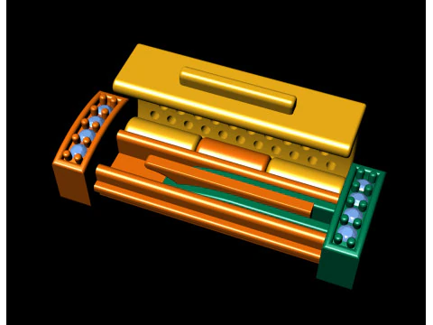 6 mm Rectangular Flip Lock Box Combination 3D Print Model