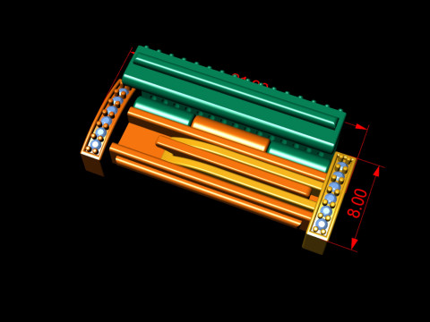 8 mm Rectangular Flip Lock Box Combination 3Dプリントモデル