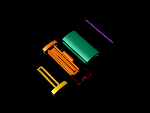 8 mm Rectangular Flip Lock Box Combination 3Dプリントモデル