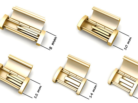 Jewellery Accessories Plain Gold Combination of 5 Sizes 3D-printmodel