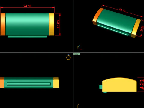 首饰配件 纯金 5 种尺寸组合 3D 打印模型