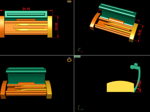 首饰配件 纯金 5 种尺寸组合 3D 打印模型