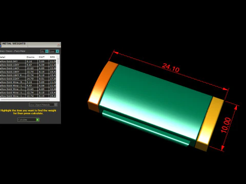 首饰配件 纯金 5 种尺寸组合 3D 打印模型