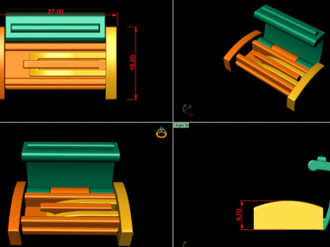 首饰配件 纯金 5 种尺寸组合 3D 打印模型