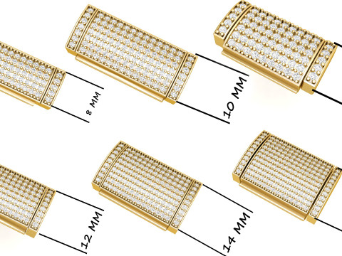 Diamond Bracelet Lock Box Combination of 6 sizes 3D-printmodel