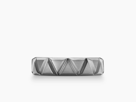 Mens Faceted Triangle Band Ring Modèles 3D en vedette