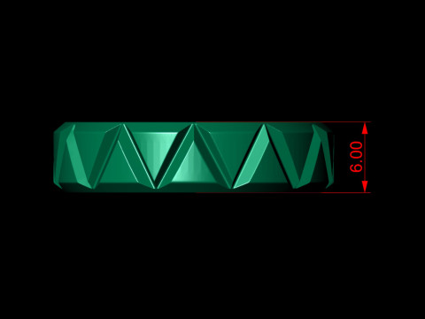 Mens Faceted Triangle Band Ring Modèles 3D en vedette