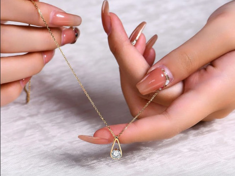 Half carat Women Classic Fashion Solitaire Pendant 3Dプリントモデル