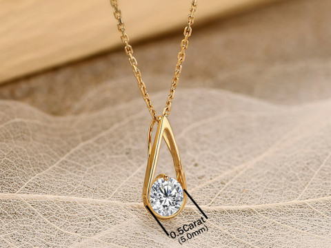 Half carat Women Classic Fashion Solitaire Pendant 3Dプリントモデル