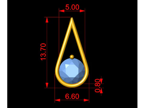 Half carat Women Classic Fashion Solitaire Pendant 3D Print Model