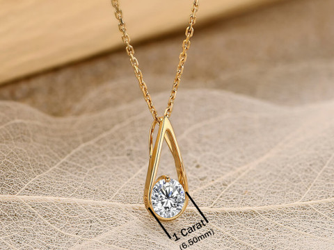 1 carat Women Classic Fashion Solitaire Pendant Modèles 3D en vedette