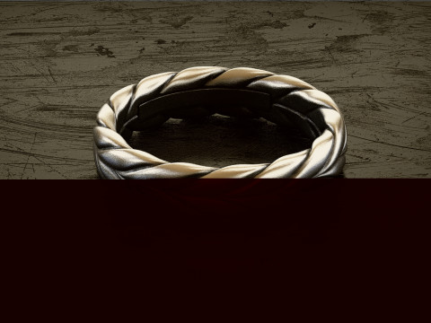 Gents Chevron Woven Band Ring Modèles 3D en vedette
