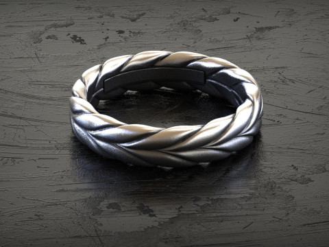 Gents Chevron Woven Band Ring Modèles 3D en vedette