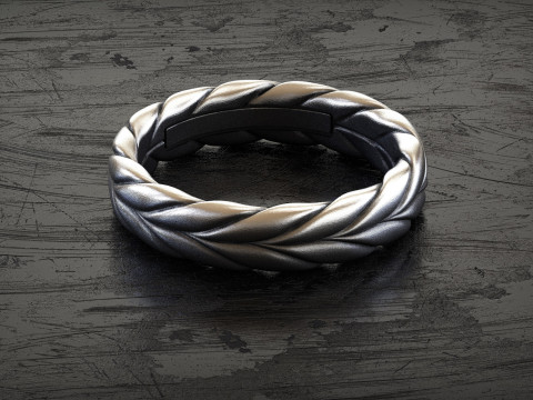 Gents Chevron Woven Band Ring Modèles 3D en vedette