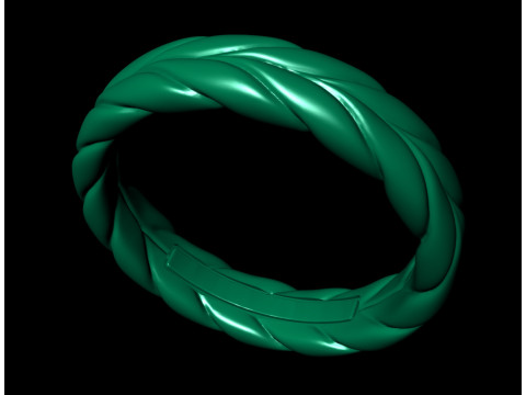 Gents Chevron Woven Band Ring Modèles 3D en vedette