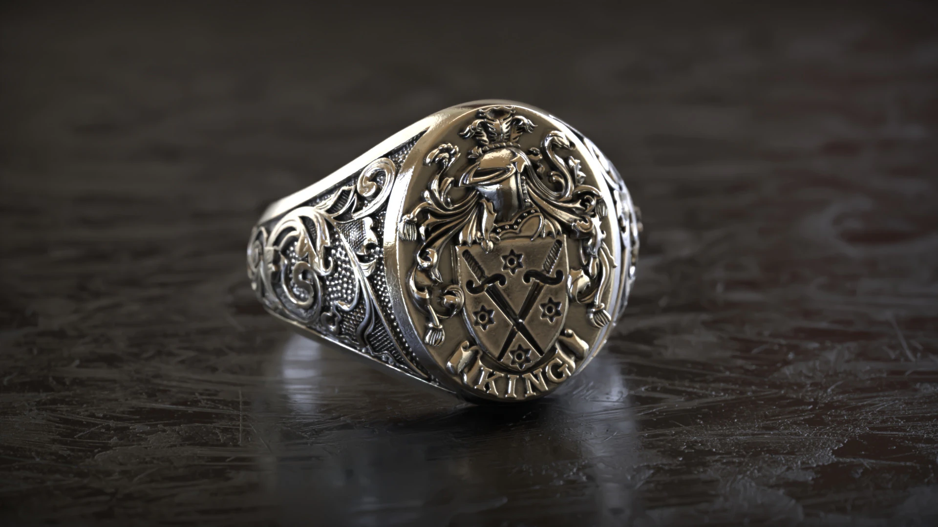 Mens Knight Signet 2 Ring 3D print model 3D Print Model .c4d .max .obj .3ds .fbx .stl .blend 