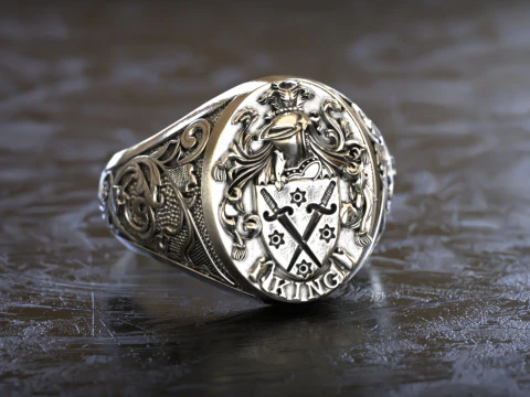 Mens Knight Signet 2 Ring 3D print model 3D Print Model