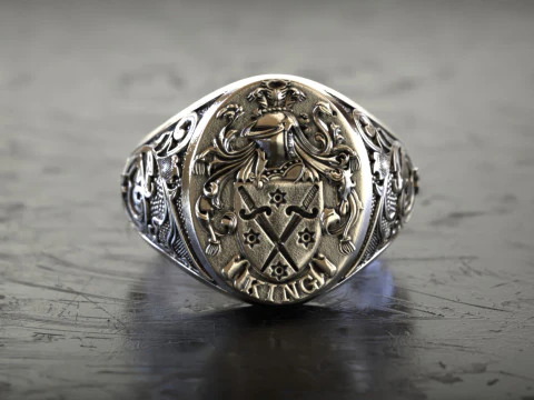 Mens Knight Signet 2 Ring 3D print model 3D Print Model