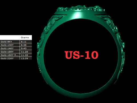 Mens Knight Signet 2 Ring 3D print model 3D Print Model