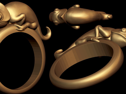 Chameleon Gold Ring 3D Print Model