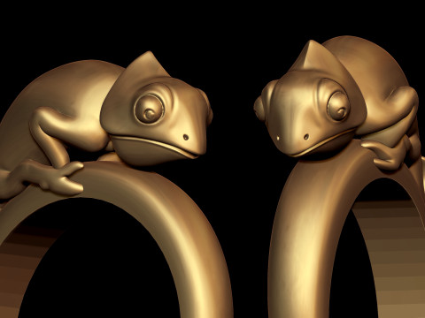 Chameleon Gold Ring 3D Print Model