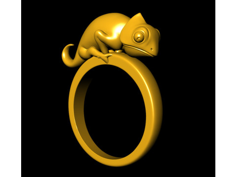 Chameleon Gold Ring 3D Print Model