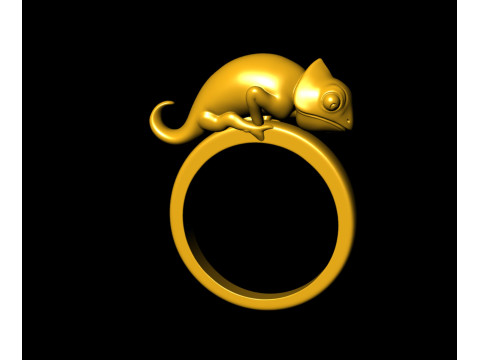 Chameleon Gold Ring 3D Print Model