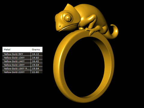 Chameleon Gold Ring 3D Print Model