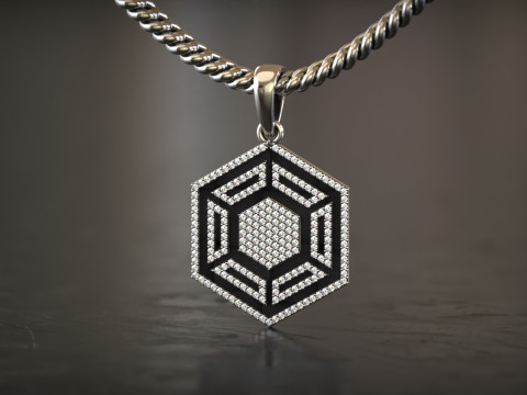 HexaLuxe - Celestial Prism Diamond Pendant 3D Принт Модель