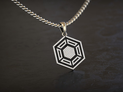 HexaLuxe - Celestial Prism Diamond Pendant 3D Принт Модель