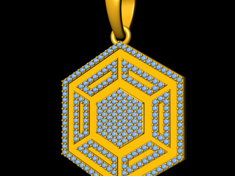 HexaLuxe - Celestial Prism Diamond Pendant 3D Принт Модель