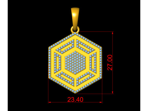 HexaLuxe - Celestial Prism Diamond Pendant 3D Принт Модель