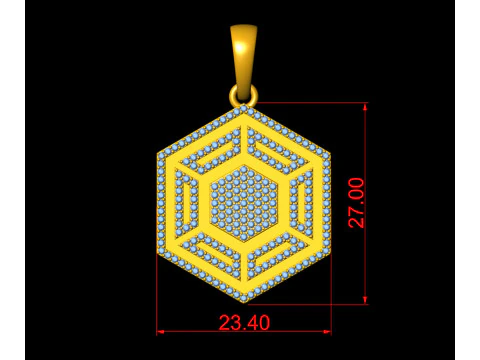 HexaLuxe - Celestial Prism Diamond Pendant 3D Print Model