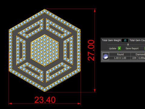 HexaLuxe - Celestial Prism Diamond Pendant 3D Принт Модель