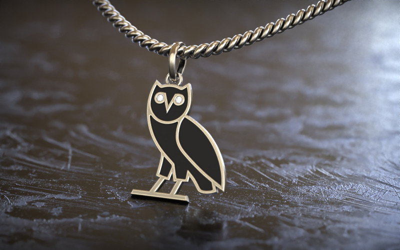 OVO OG Owl Diamond Pendant 3D 打印模型 .c4d .max .obj .3ds .fbx .stl .blend
