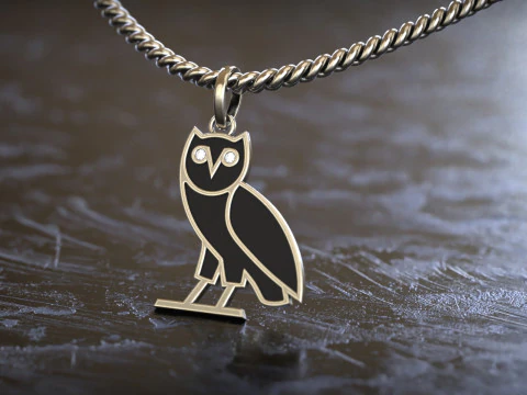 Pendentif diamant hibou OVO OG Modèles 3D en vedette
