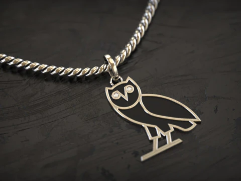 OVO OG Owl Diamond Pendant 3D Print Model
