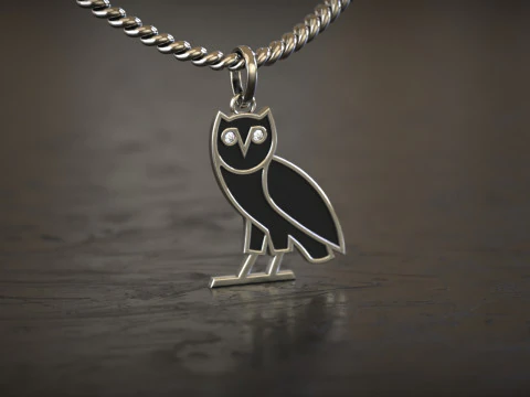 OVO OG Owl Diamond Pendant 3D Print Model