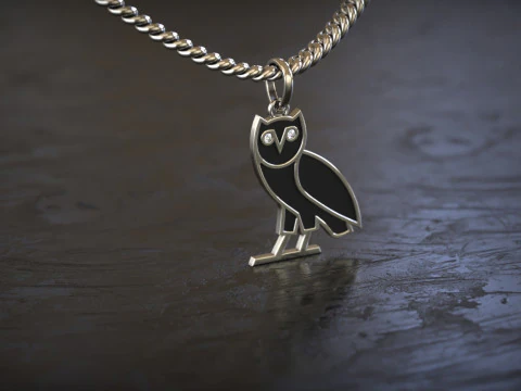 OVO OG Owl Diamond Pendant 3D Print Model