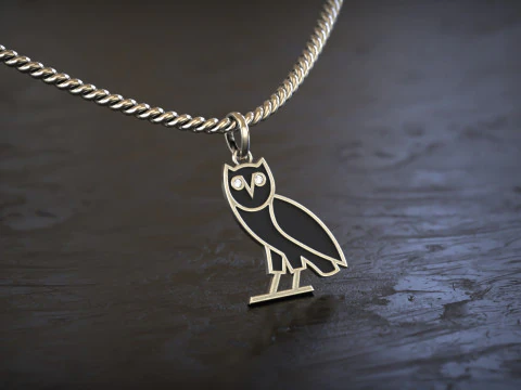 OVO OG Owl Diamond Pendant 3D Print Model