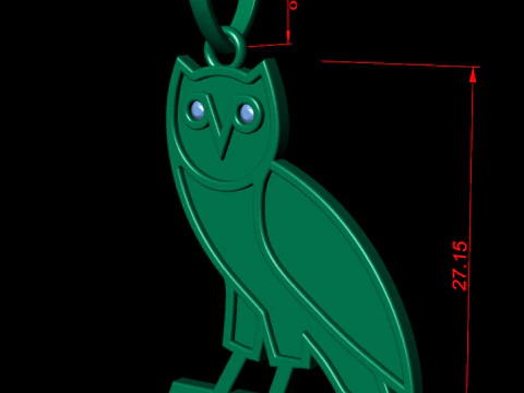 OVO OG Owl Diamond Pendant 3D Print Model