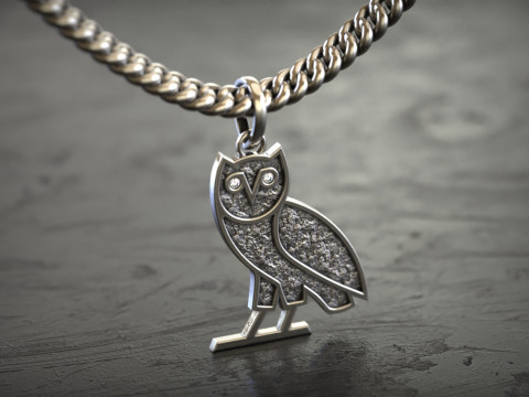 Stone Texture OWL OVO nugget Pendant 3D Принт Модель