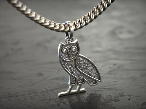 Wisiorek samorodkowy OWL OVO z kamienną teksturą Model do druku 3D