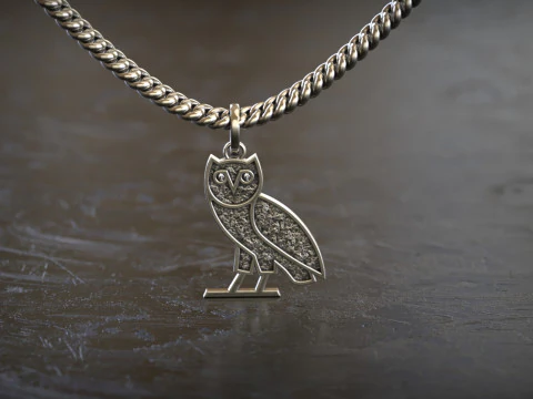 Stone Texture OWL OVO nugget Pendant 3D Print Model