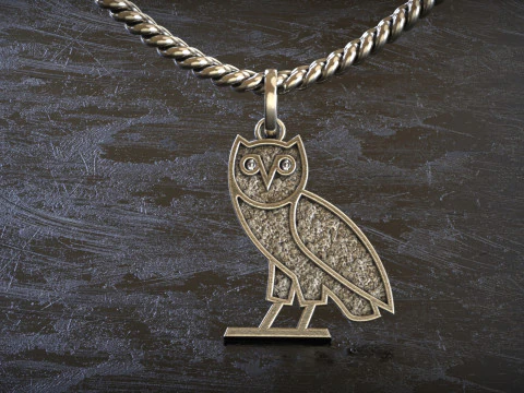 Stone Texture OWL OVO nugget Pendant 3D Print Model