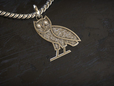 Stone Texture OWL OVO nugget Pendant 3D Print Model