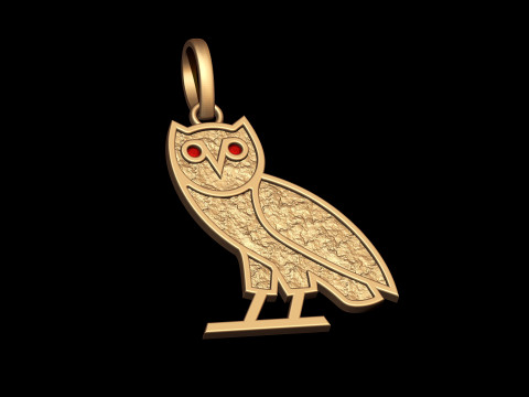 OVO OG Owl Gold Nugget Pendant 3D Print Model