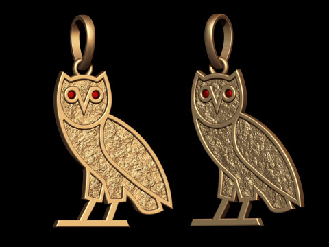 OVO OG Owl Gold Nugget Pendant 3D Print Model